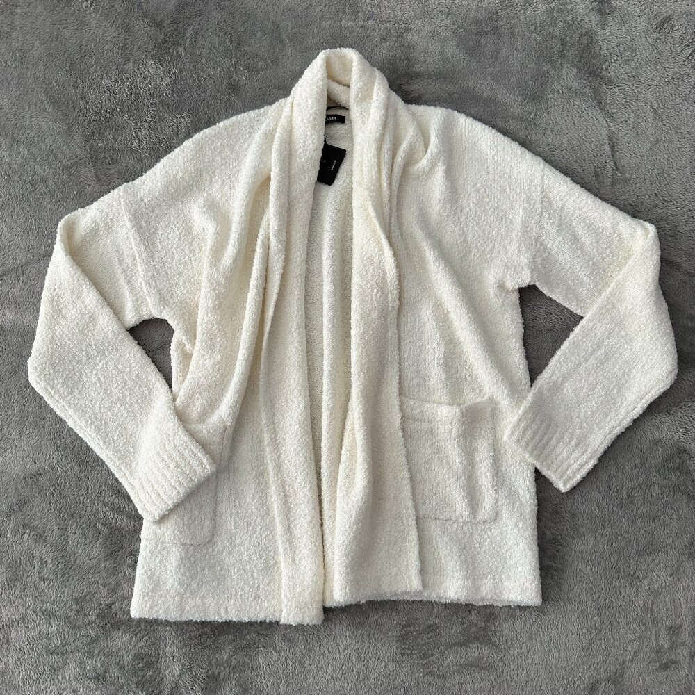 NWT Naadam Luxe Boucle Knit Cardigan Sweater Merino Wool Women's XS White